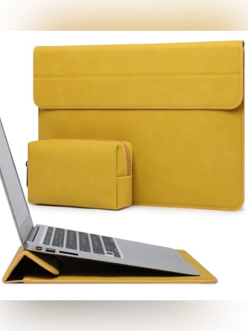 Mustard Yellow Laptop Sleeve & Pouch Set